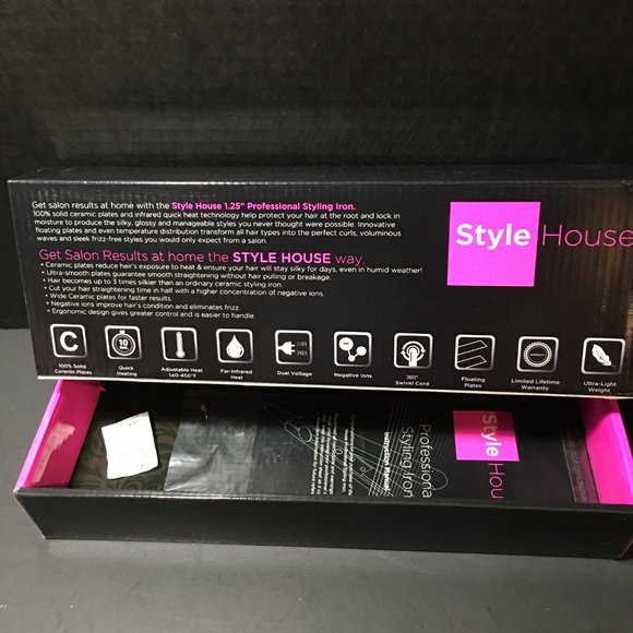 Style House pink and black Zebra Professional Styling Iron.   NIB - Picture 9 of 14